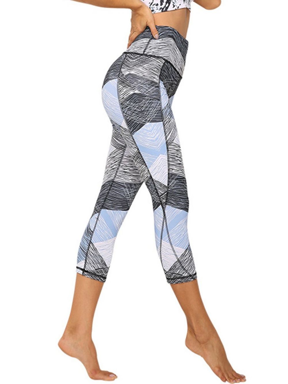 Polyester Sneldrogende Zakken Kleurblok Vrouwelijke Badminton Yoga Broek Hoge Taille Tiktok Leggings