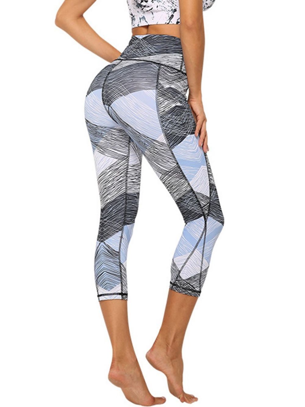 Polyester Sneldrogende Zakken Kleurblok Vrouwelijke Badminton Yoga Broek Hoge Taille Tiktok Leggings