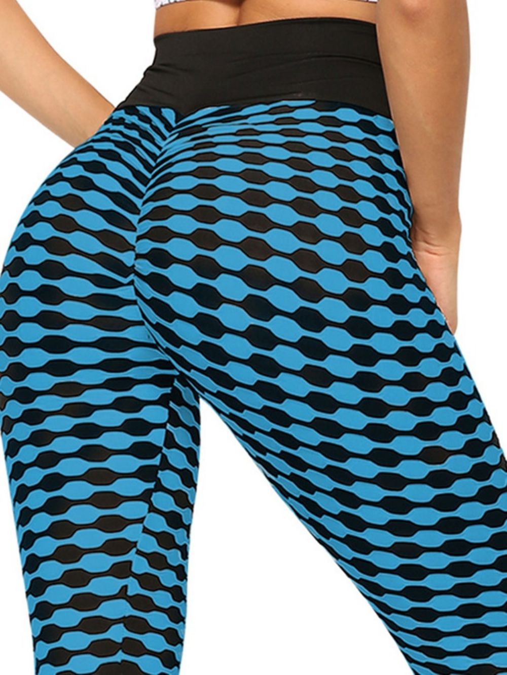 Print Gestreepte Anti-Zweet Polyester Yoga Broek Hoge Taille Tiktok Legging