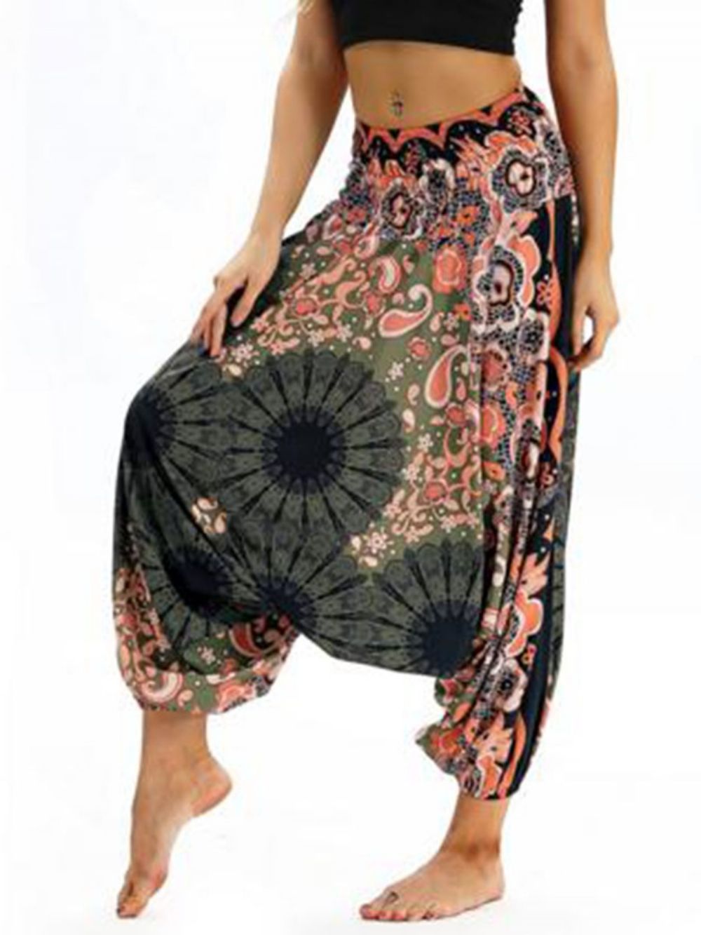 Print Losse Elastische Taille Dans Yoga Harembroek