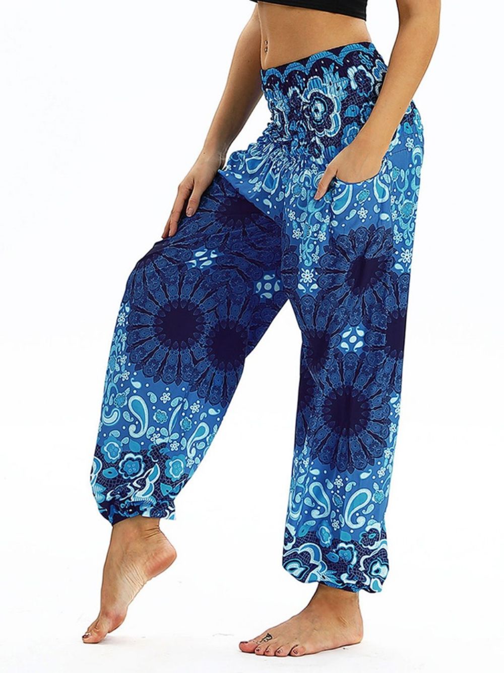 Print Losse Elastische Taille Sport Yoga Broek