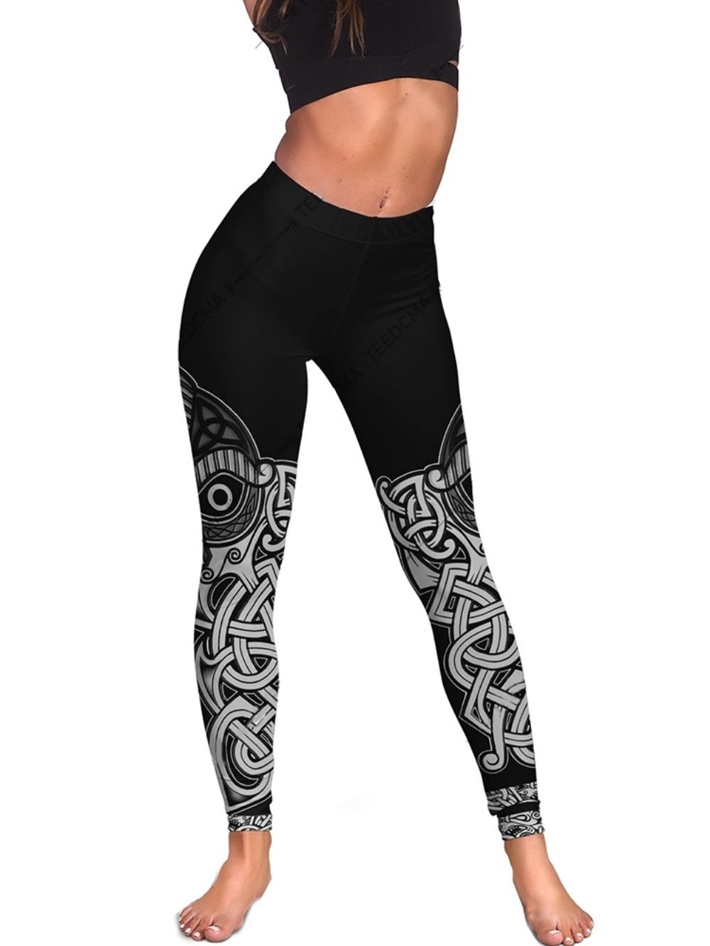 Print Sport Geometrisch Hoge Taille Tiktok Legging