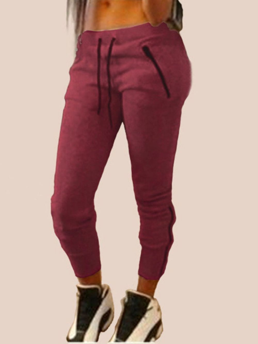 Slanke Lange Potloodbroek Met Veters Casual Broek Dames