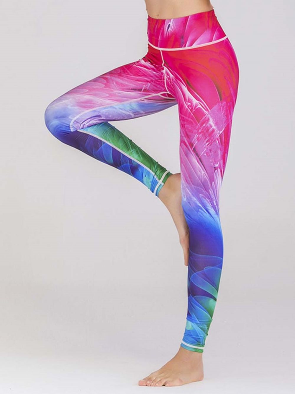 Sneldrogende Legging Met Kleurrijke Print Yoga Broek Hoge Taille Tiktok Legging