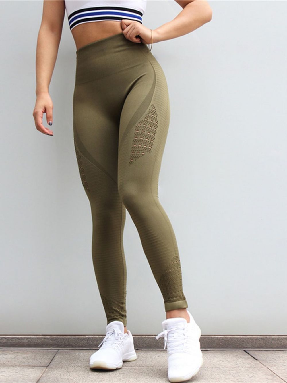 Sneldrogende Nylon Stevige Tennislegging Over De Volledige Lengte Yoga-Legging Met Hoge Taille Tiktok