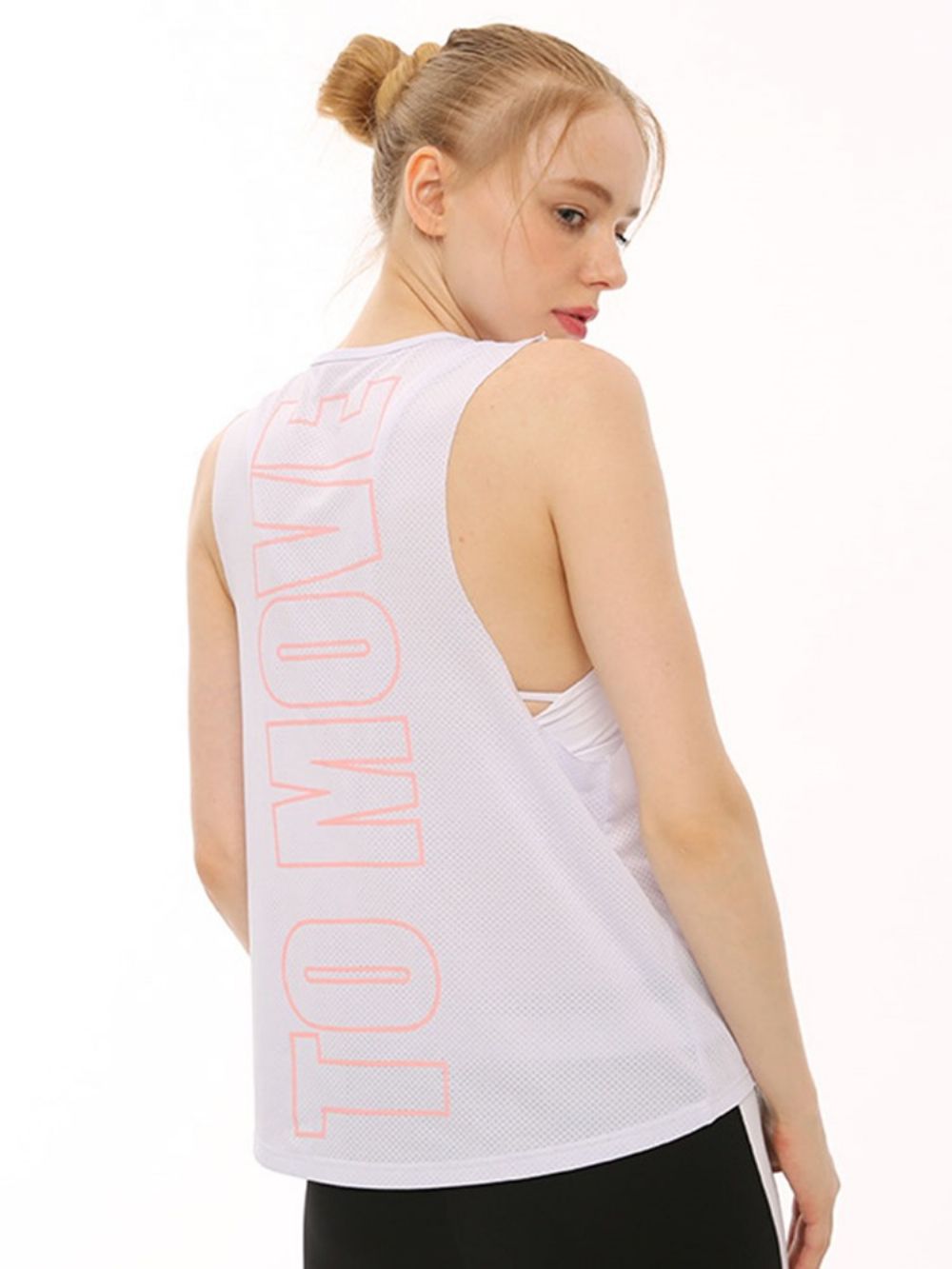 Sneldrogende Yoga-Tanktops Met Letterprint