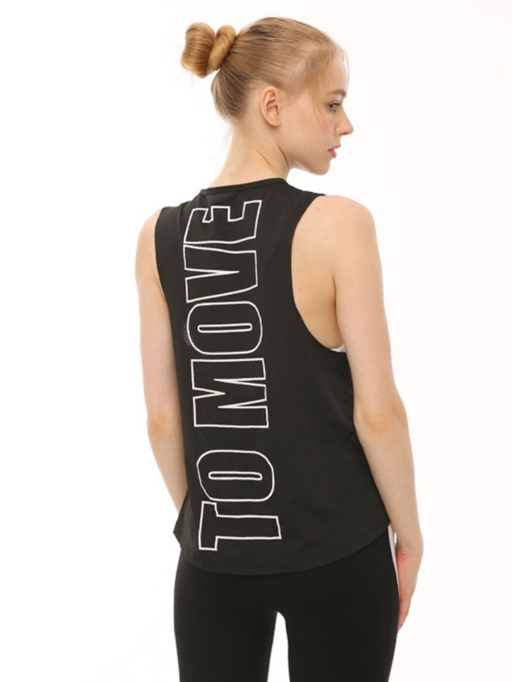 Sneldrogende Yoga-Tanktops Met Letterprint