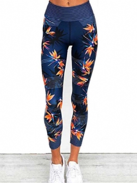 Sportlegging Dames Met Anti-Zweet En Bloemenprint