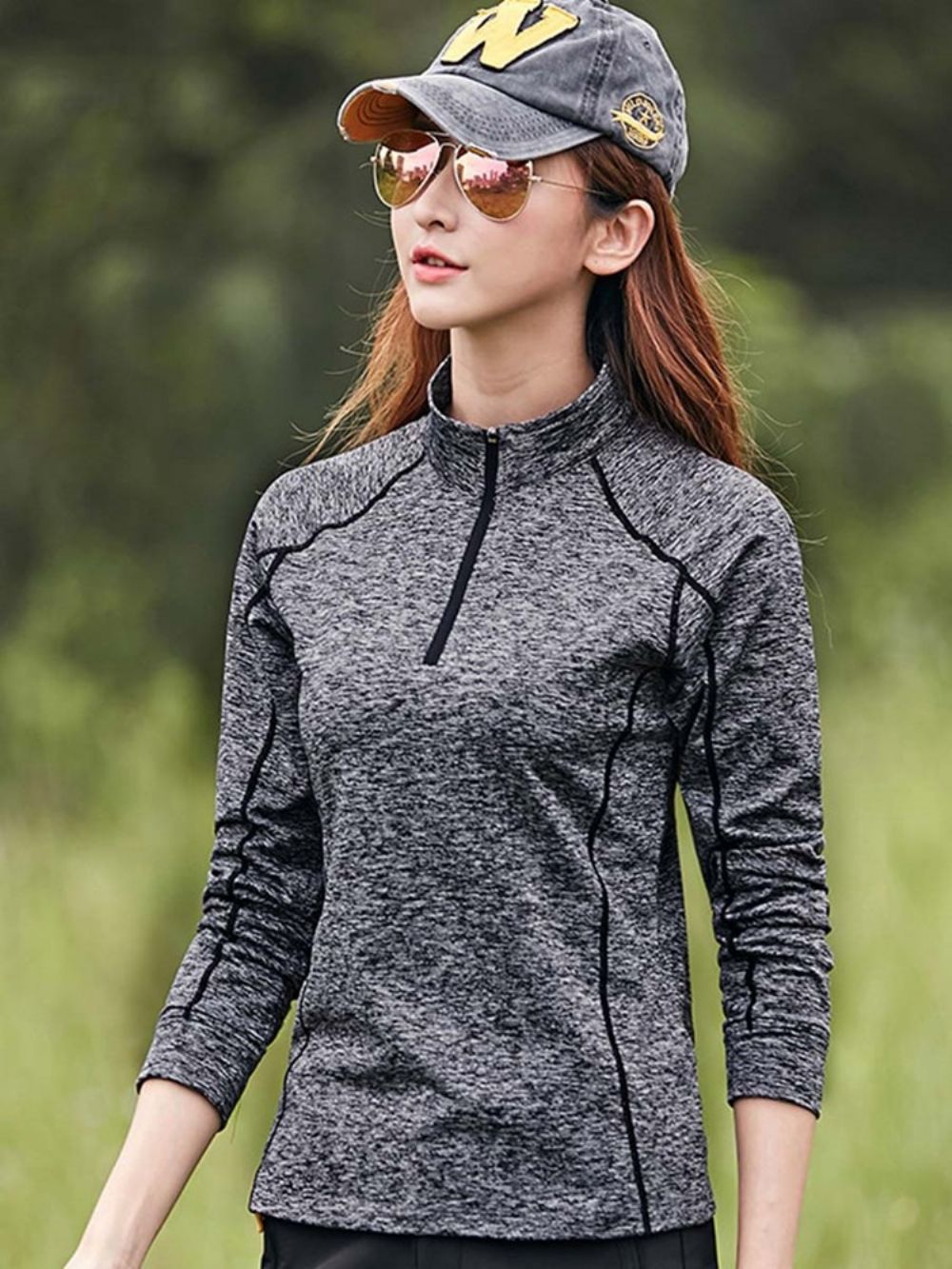 Sporttops Met Onderhoudsvriendelijke Afwerking En Gestreepte Anti-Zweet Pullover Dames