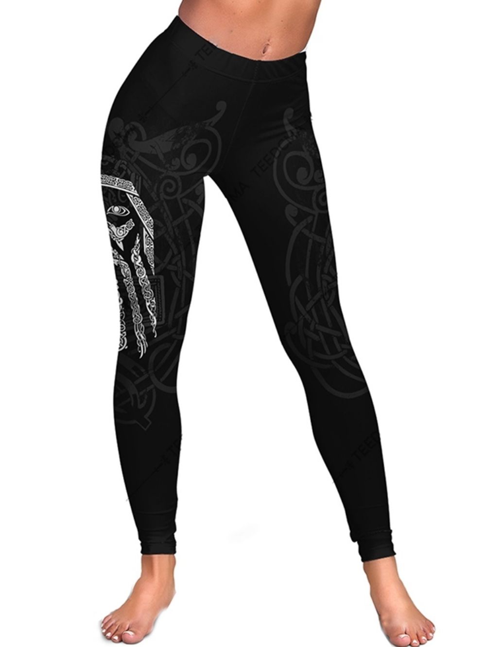 Tiktok-Legging Met Geometrische Sportprint En Hoge Taille