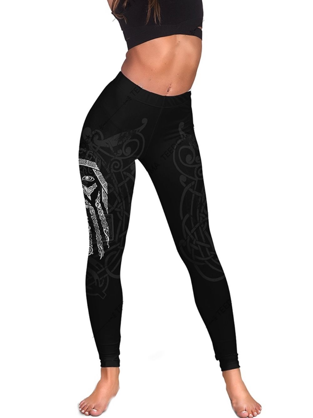 Tiktok-Legging Met Geometrische Sportprint En Hoge Taille