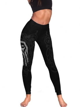 Tiktok-Legging Met Geometrische Sportprint En Hoge Taille