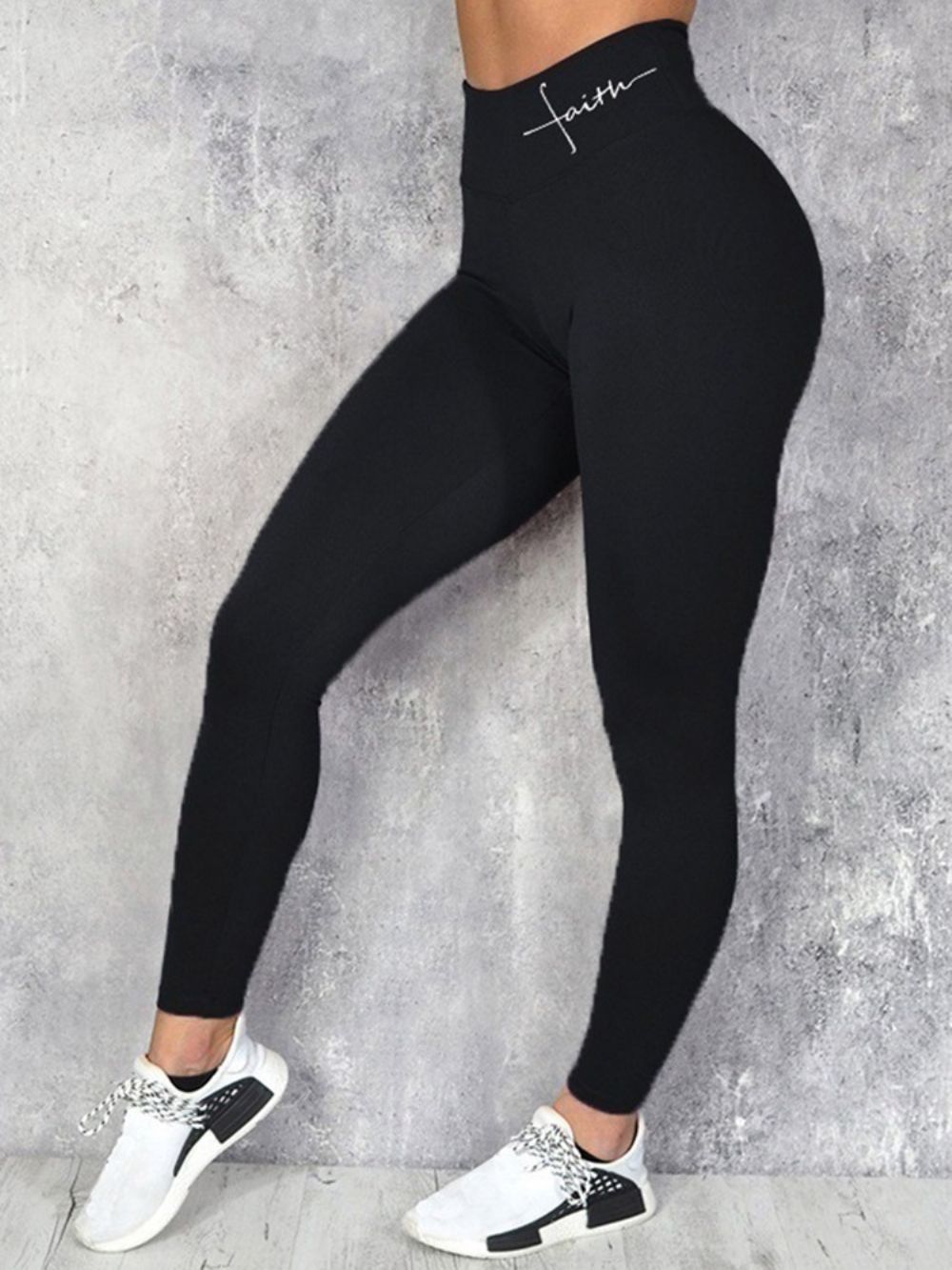 Vrouwen Letter Ademende Hardloop Yoga Broek Hoge Taille Tiktok Legging