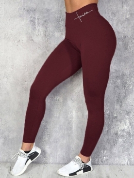 Vrouwen Letter Ademende Hardloop Yoga Broek Hoge Taille Tiktok Legging