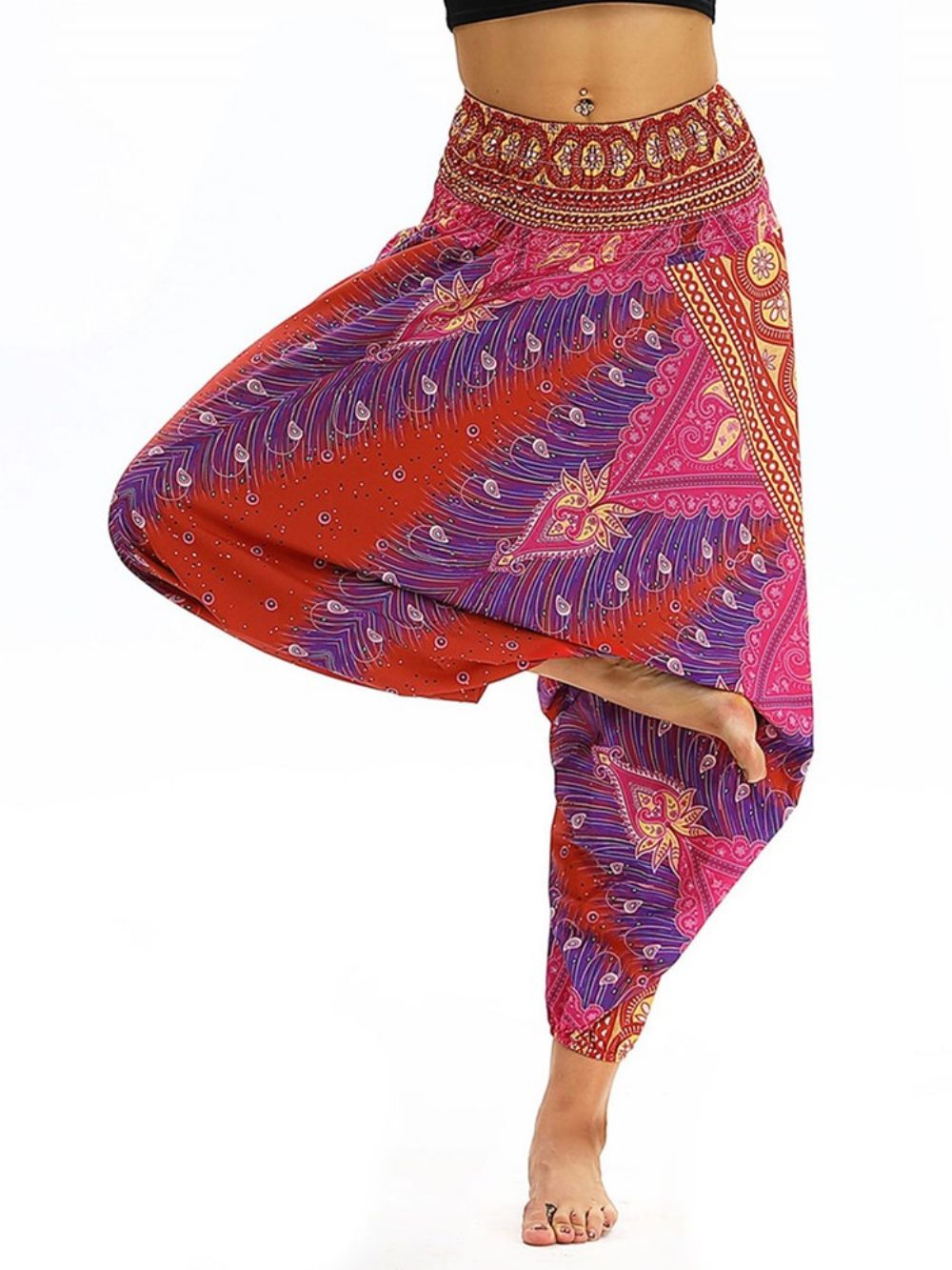 Yoga Harembroek Met Bohemienprint En Elastische Taille