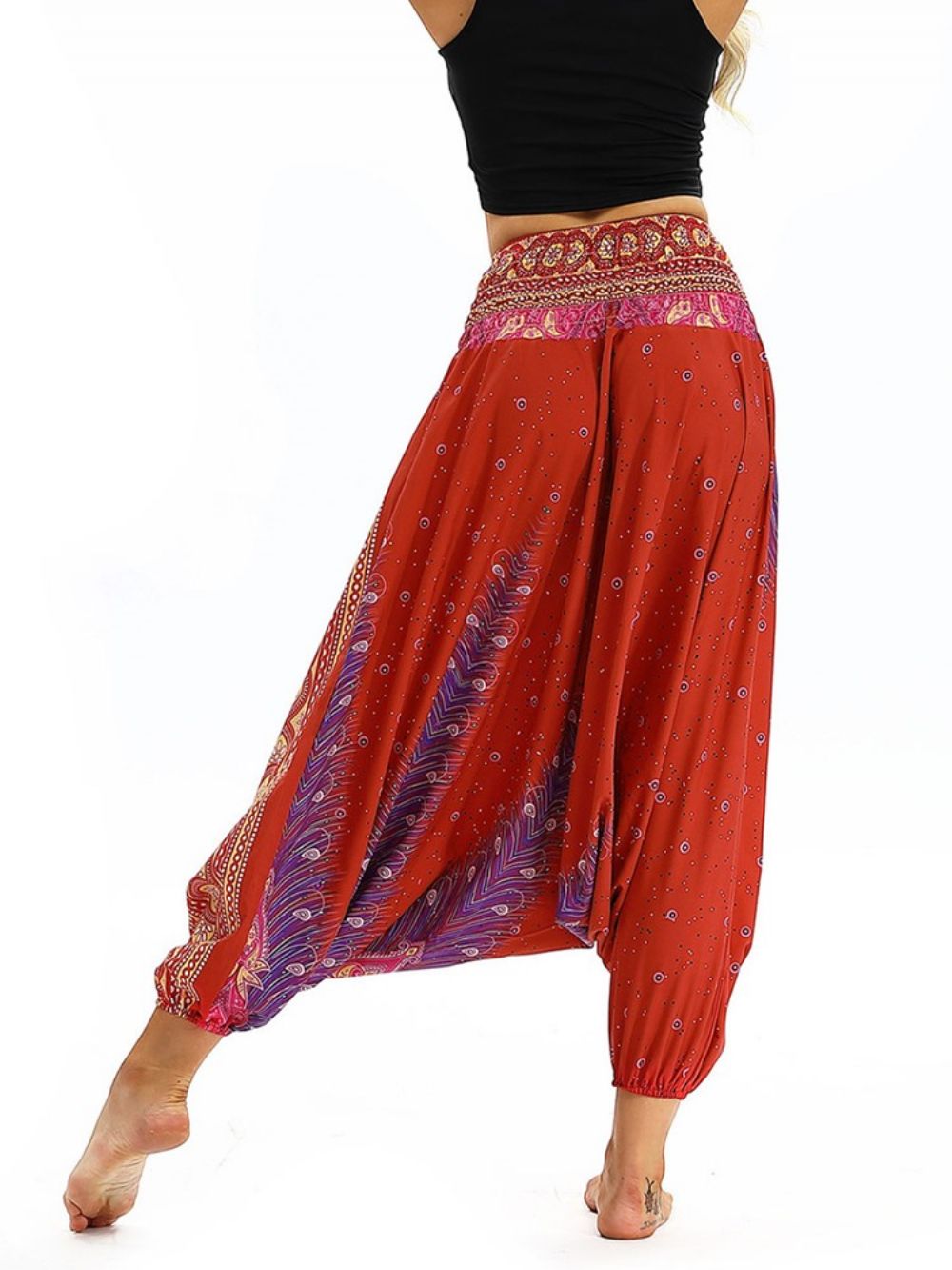 Yoga Harembroek Met Bohemienprint En Elastische Taille