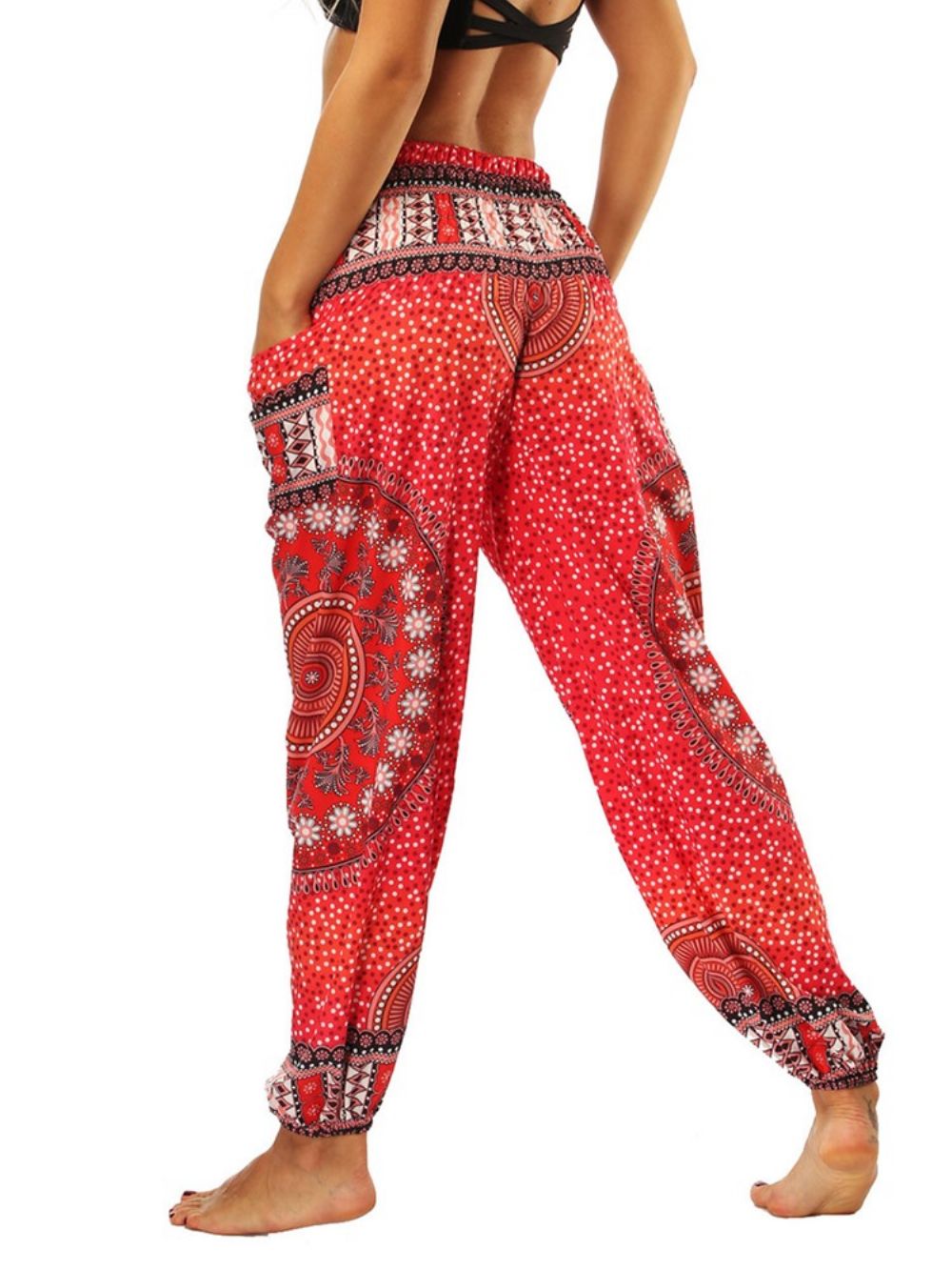 Yogabroek Dames Met Geometrische Print En Losse Dans