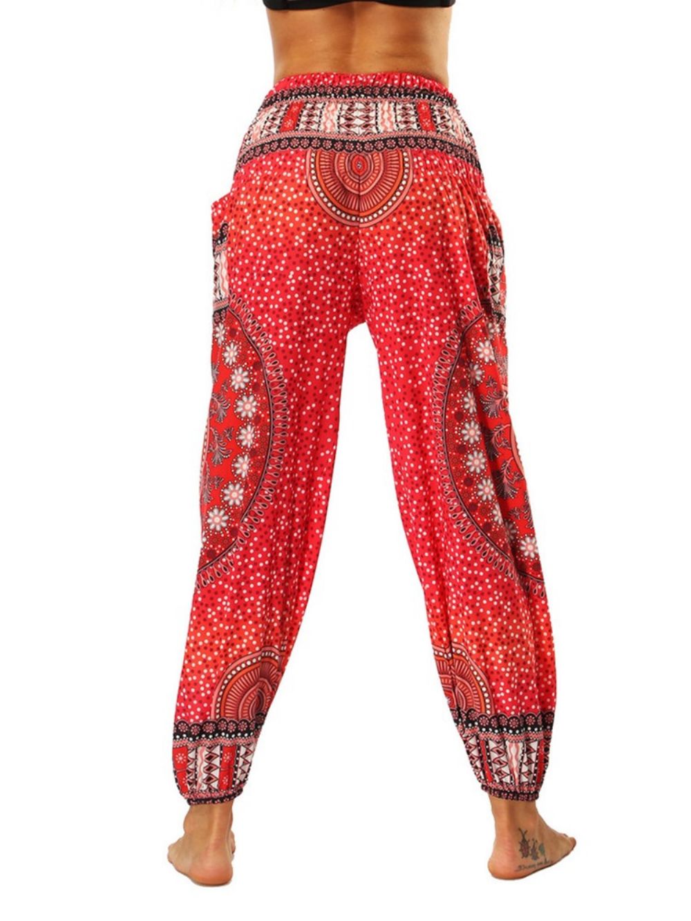 Yogabroek Dames Met Geometrische Print En Losse Dans