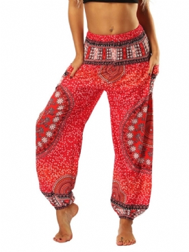 Yogabroek Dames Met Geometrische Print En Losse Dans