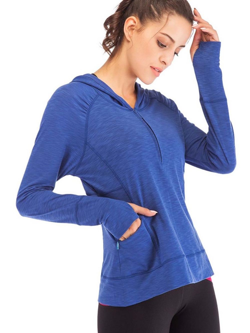 Zakken Effen Katoenblends Anti-Zweet Pullover Sporttops