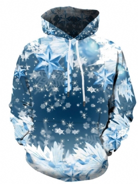 Casual Losse Herenhoodies Met Pulloverprint