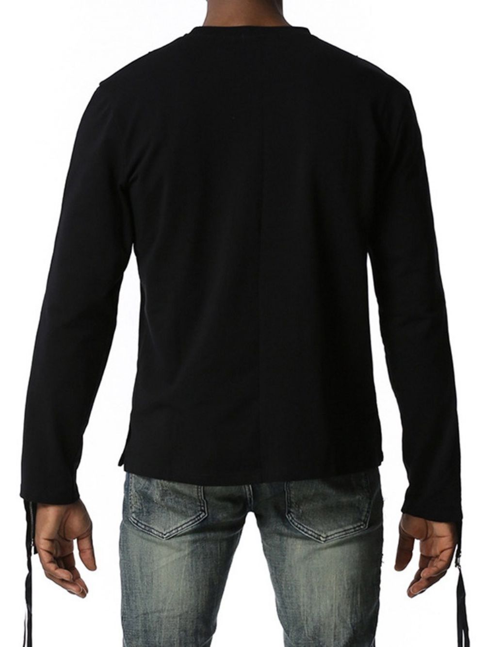 Effen Pullover Met Rits Ronde Hals Herfst Hoodies Heren