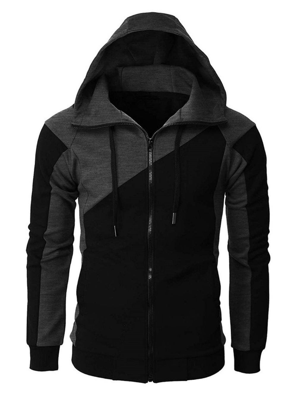 Kleurblok Patchwork Vest Casual Hoodies Met Capuchon