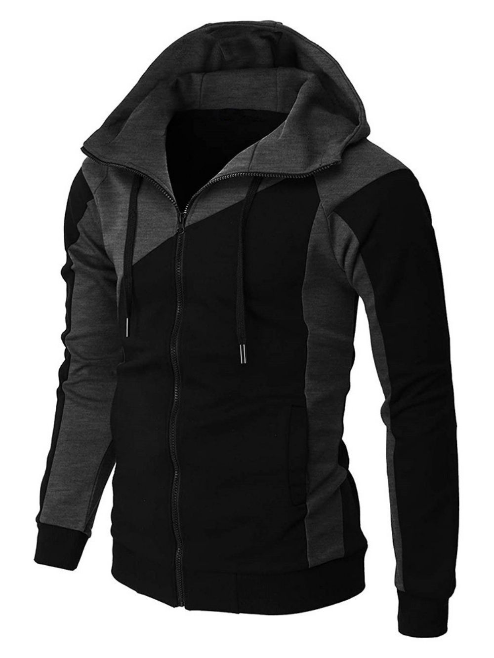 Kleurblok Patchwork Vest Casual Hoodies Met Capuchon