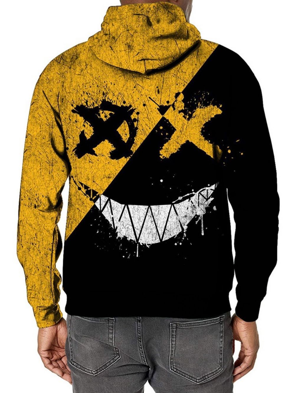 Print Pullover Color Block Losse Pullover Hoodies