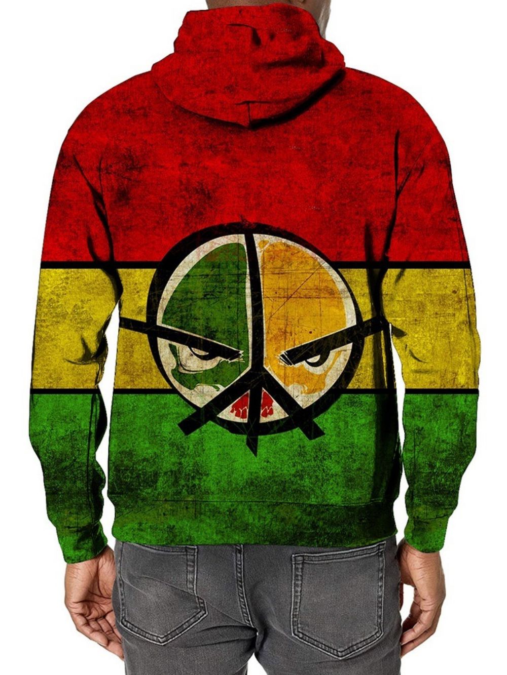 Print Pullover Color Block Losse Pullover Hoodies