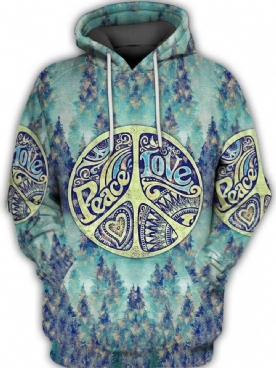 Pullover Print Letter Hoodies Heren