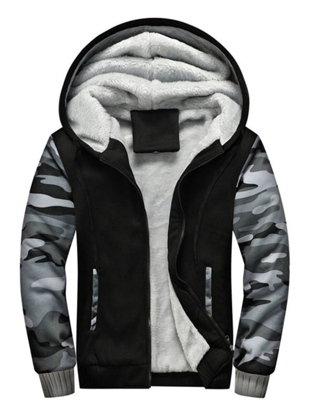 Slim Casual Herenhoodies Van Fleece Met Kleurvlakken En Patchwork