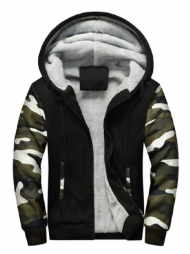 Slim Casual Herenhoodies Van Fleece Met Kleurvlakken En Patchwork