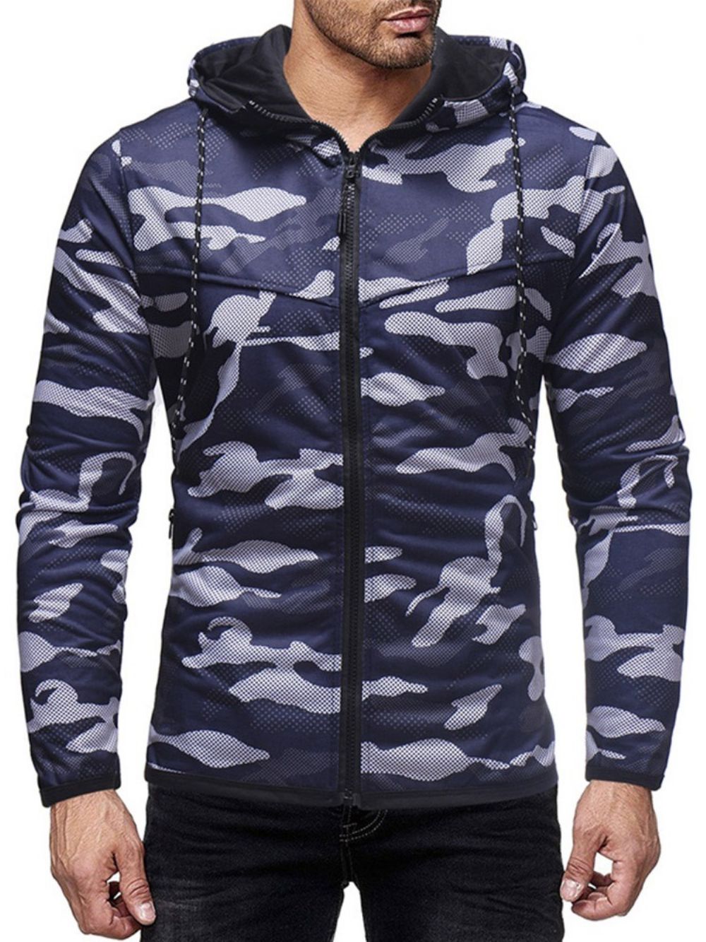 Trekkoord Camouflage Vest Hooded Slim Hoodies