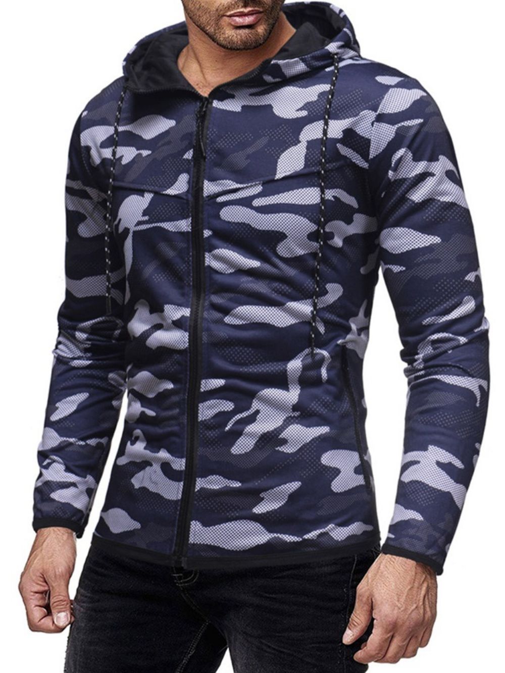 Trekkoord Camouflage Vest Hooded Slim Hoodies