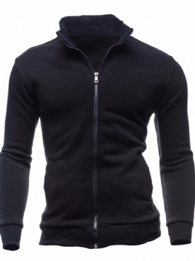 Vest Effen Casual Hoodies Heren Met Rits