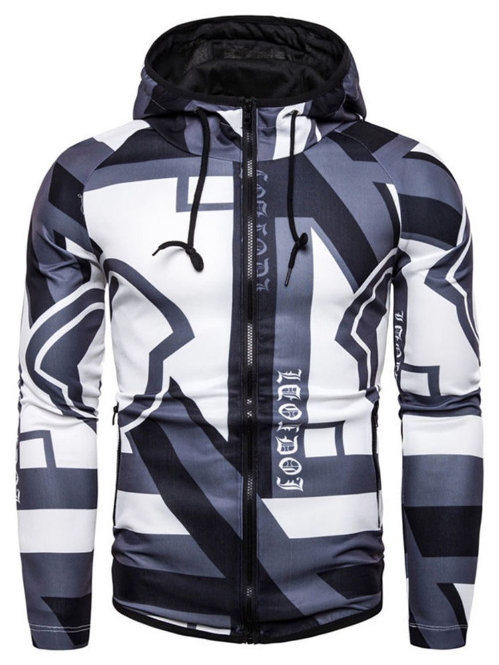 Vest Met Kleurblokkenprint Slim Hoodies Met Rits