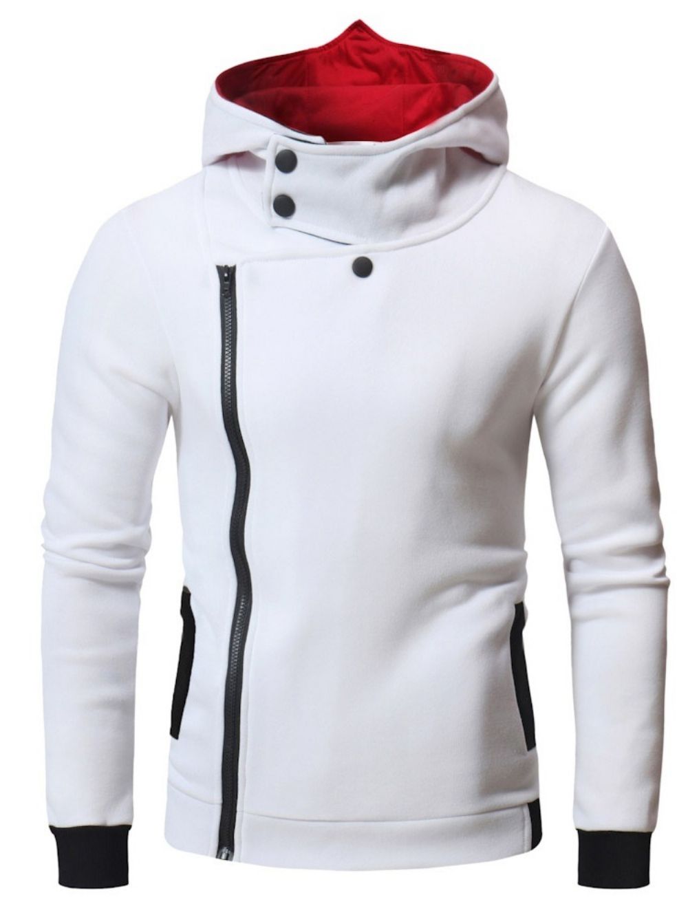 Vest Rits Kleurblok Hooded Herenmode Hoodies