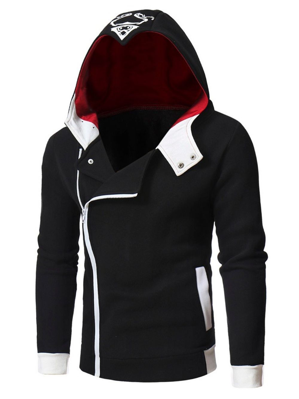 Vest Rits Kleurblok Hooded Herenmode Hoodies