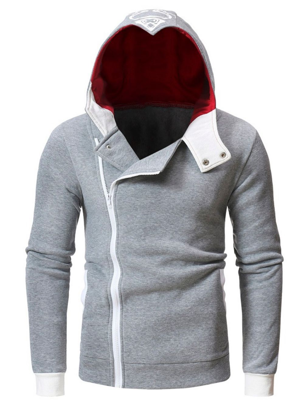 Vest Rits Kleurblok Hooded Herenmode Hoodies