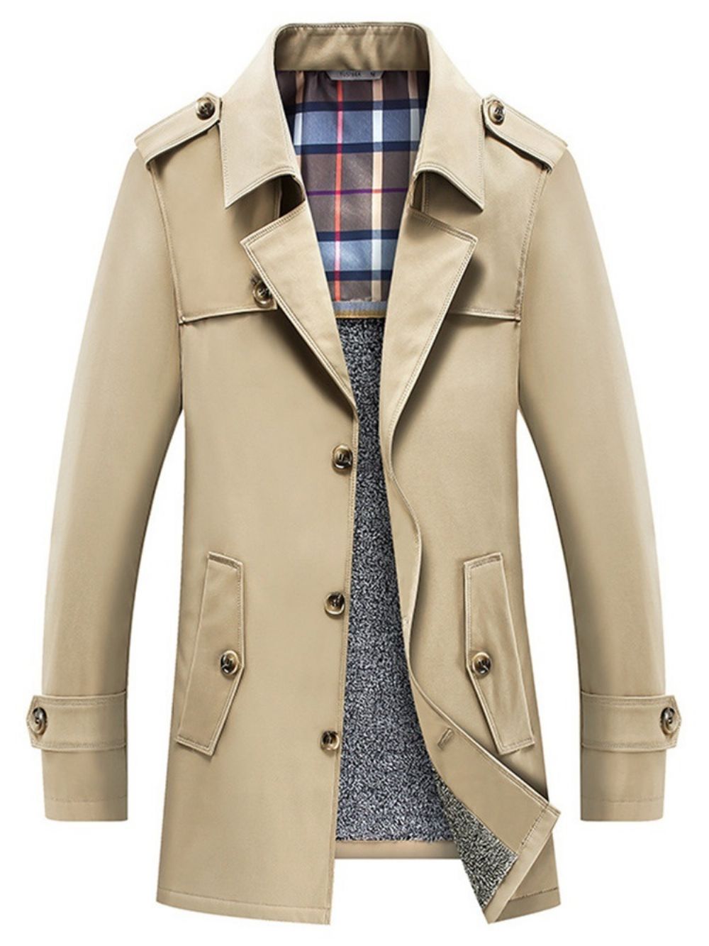 Knoop Standaard Effen Dunne Slanke Trenchcoat