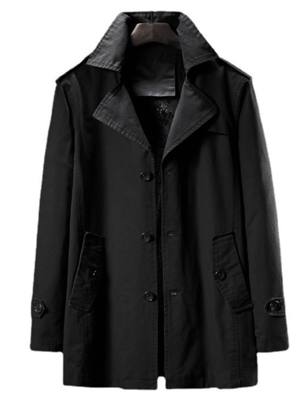 Revers Halflange Effen Koreaanse Wintertrenchcoat