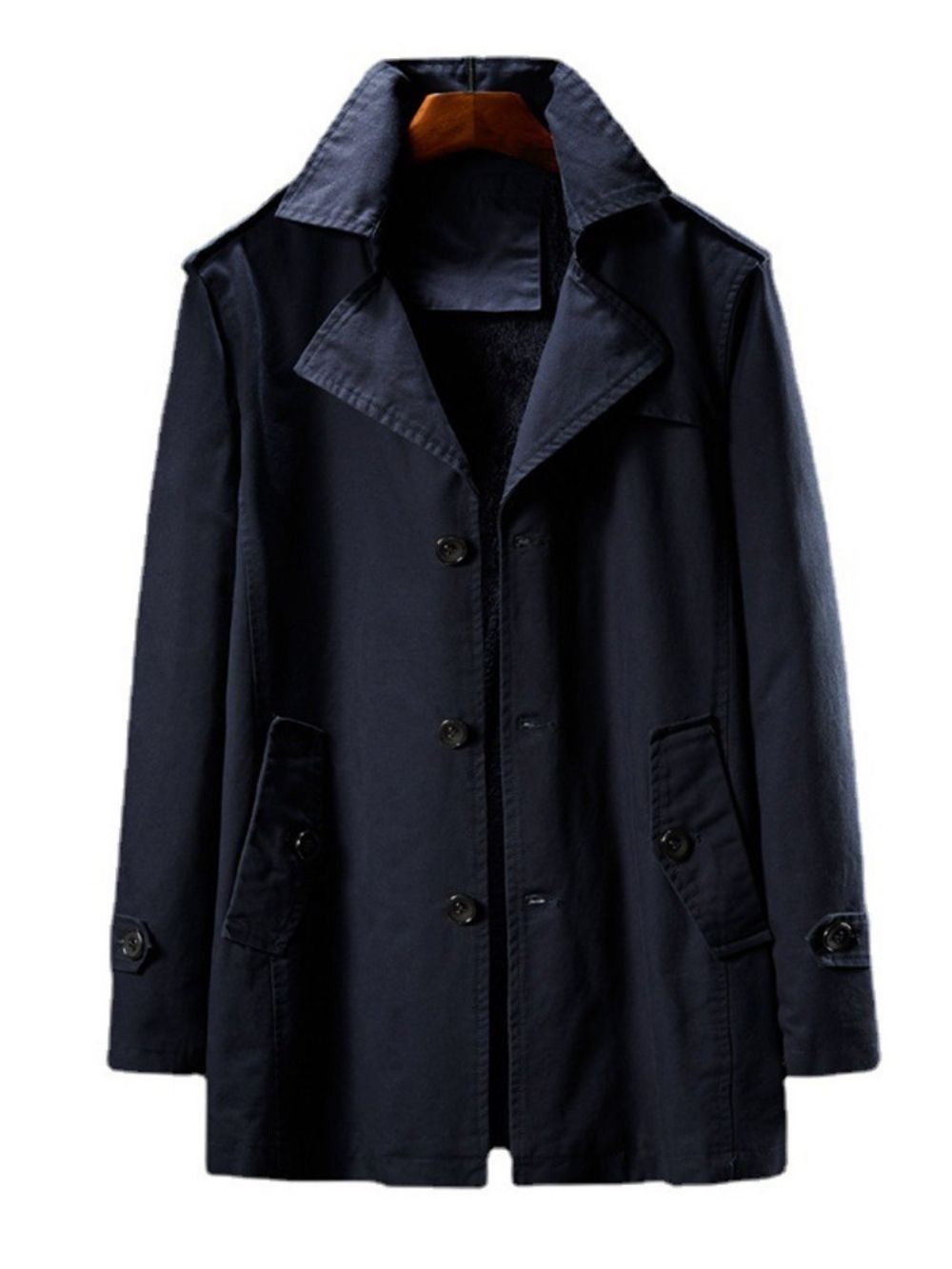 Revers Halflange Effen Koreaanse Wintertrenchcoat