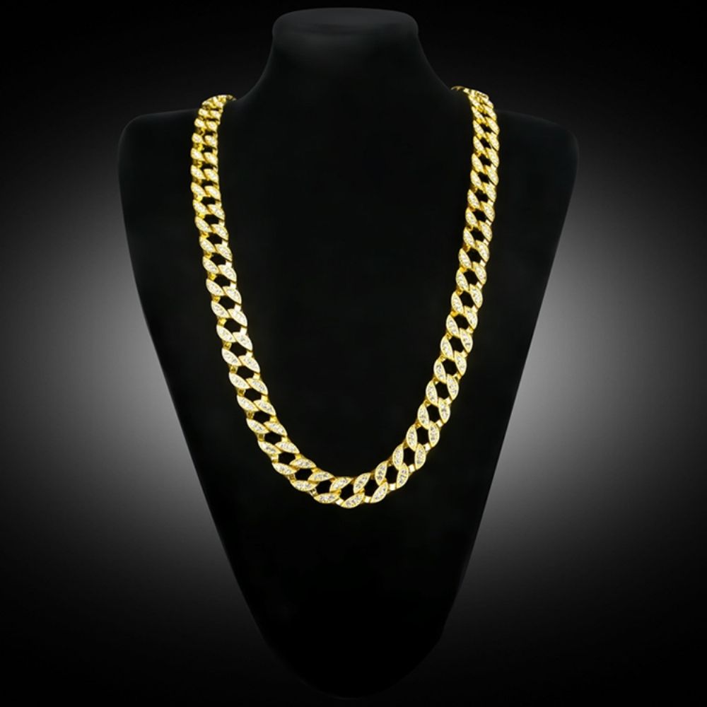 Cubaanse Link Chain-Stijl Diamante Hiphop-Ketting