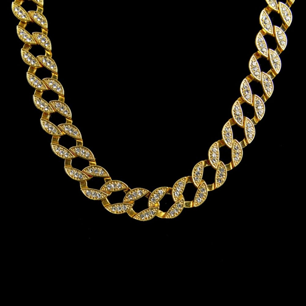 Cubaanse Link Chain-Stijl Diamante Hiphop-Ketting