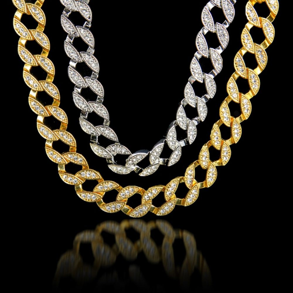 Cubaanse Link Chain-Stijl Diamante Hiphop-Ketting