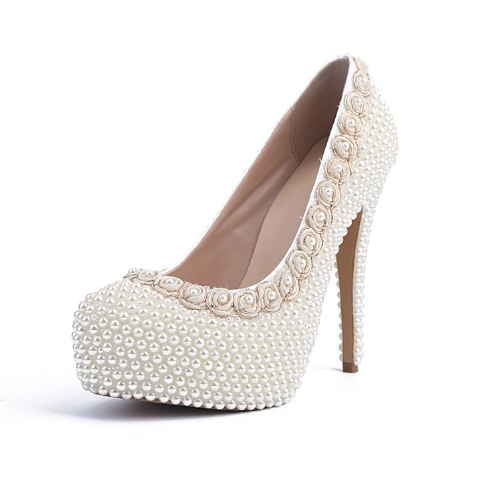 Kleine Bloem & Parel Decoratie Prom Shoes