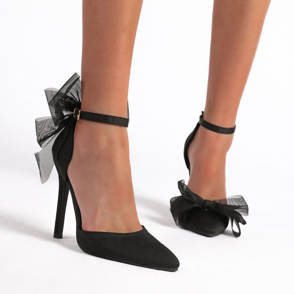 Stiletto Heel Puntige Teen Strik Effen Dunne Schoenen