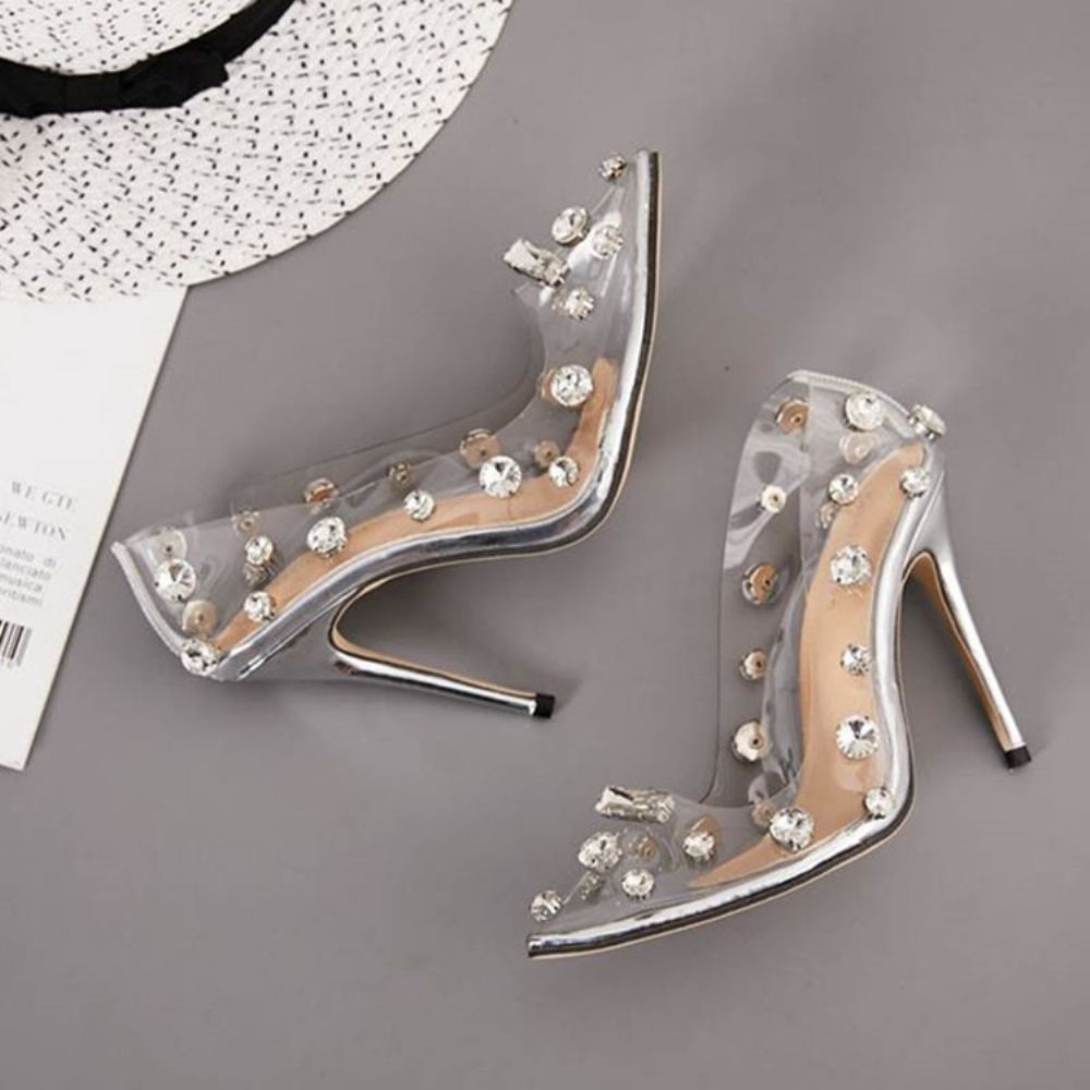 Stiletto Heel Slip-On Thread Banket Pumps