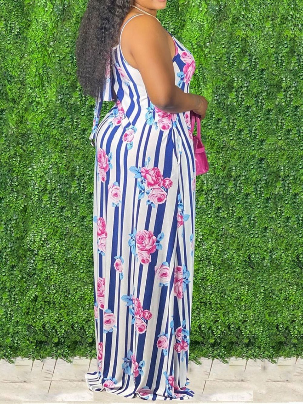 Mouwloze Maxi-Jurk Met Lange Mouwen En Print Met Bloemenprint